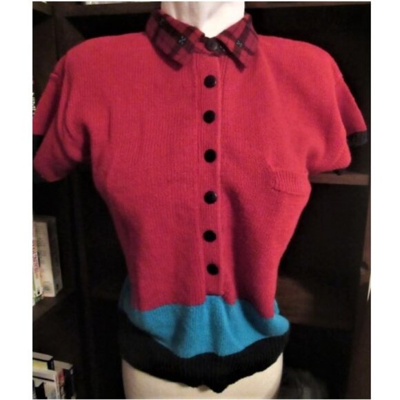 SOPHSTICATES PETITES red knit top Size P - Picture 1 of 3